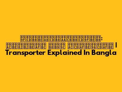 ট্রান্সপোর্টার: বাংলায় সহজ ব্যাখ্যা | Transporter Explained In Bangla