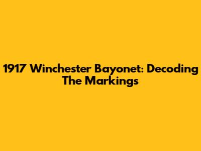 1917 Winchester Bayonet: Decoding The Markings