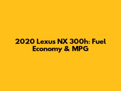 2020 Lexus NX 300h: Fuel Economy & MPG