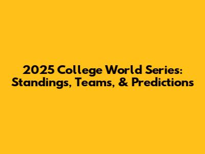2025 College World Series: Standings, Teams, & Predictions