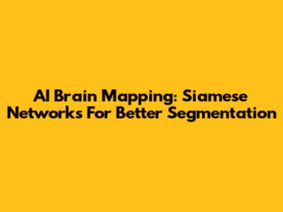 AI Brain Mapping: Siamese Networks For Better Segmentation