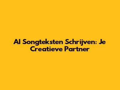 AI Songteksten Schrijven: Je Creatieve Partner