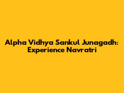Alpha Vidhya Sankul Junagadh: Experience Navratri