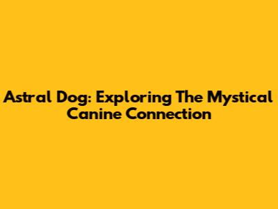 Astral Dog: Exploring The Mystical Canine Connection