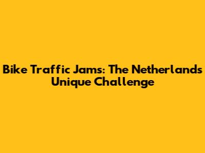 Bike Traffic Jams: The Netherlands' Unique Challenge