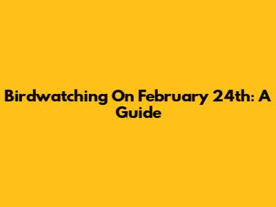 Birdwatching On February 24th: A Guide
