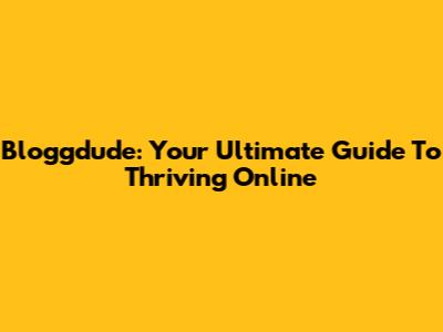 Bloggdude: Your Ultimate Guide To Thriving Online