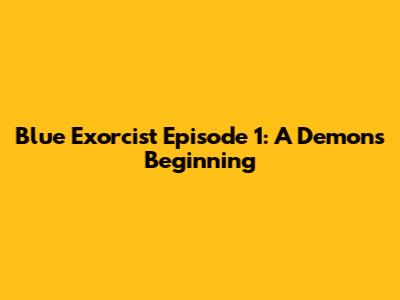 Blue Exorcist Episode 1: A Demon's Beginning