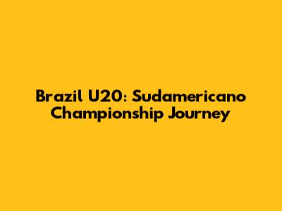 Brazil U20: Sudamericano Championship Journey