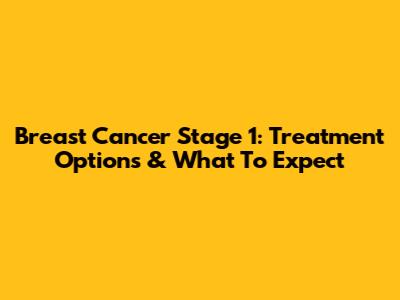 Breast Cancer Stage 1: Treatment Options & What To Expect