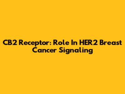 CB2 Receptor: Role In HER2 Breast Cancer Signaling
