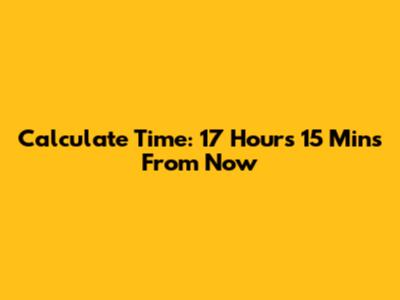 Calculate Time: 17 Hours 15 Mins From Now