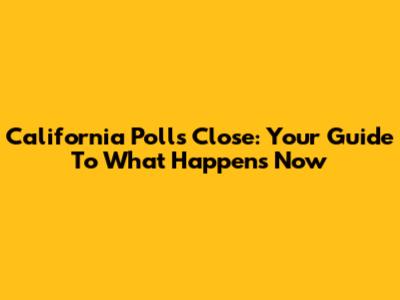 California Polls Close: Your Guide To What Happens Now