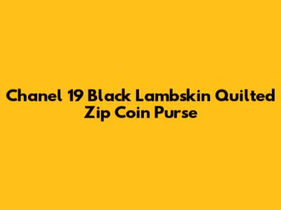 Chanel 19 Black Lambskin Quilted Zip Coin Purse