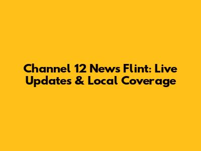 Channel 12 News Flint: Live Updates & Local Coverage