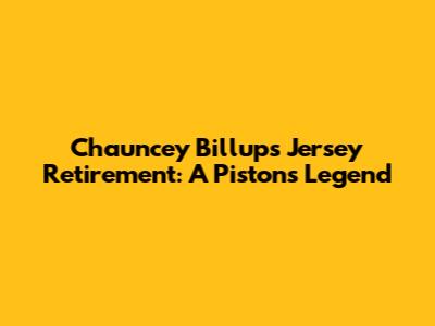 Chauncey Billups' Jersey Retirement: A Pistons Legend