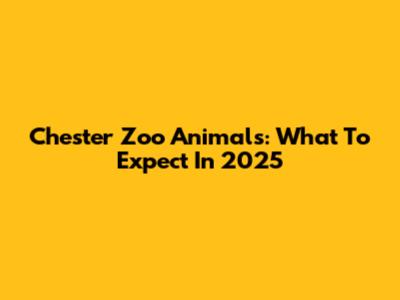 Chester Zoo Animals: What To Expect In 2025