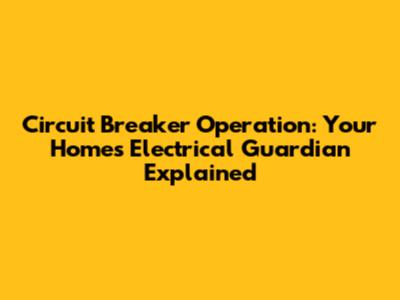 Circuit Breaker Operation: Your Home's Electrical Guardian Explained