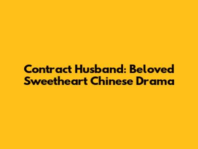 Contract Husband: Beloved Sweetheart Chinese Drama
