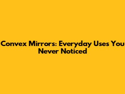 Convex Mirrors: Everyday Uses You Never Noticed