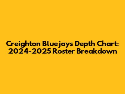 Creighton Bluejays Depth Chart: 2024-2025 Roster Breakdown