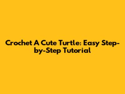 Crochet A Cute Turtle: Easy Step-by-Step Tutorial
