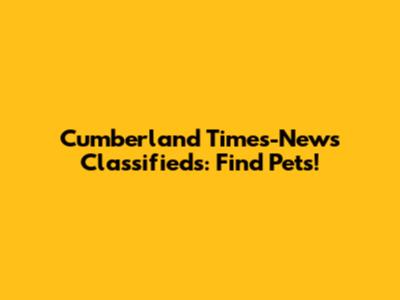 Cumberland Times-News Classifieds: Find Pets!