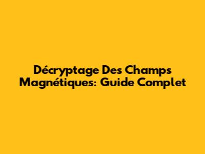 Décryptage Des Champs Magnétiques: Guide Complet