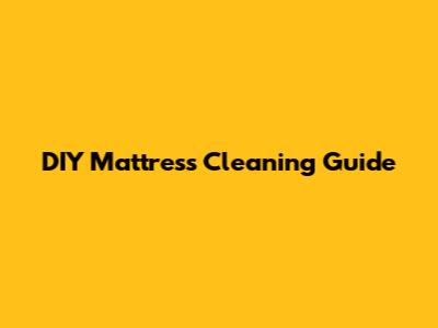 DIY Mattress Cleaning Guide