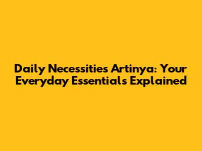 Daily Necessities Artinya: Your Everyday Essentials Explained