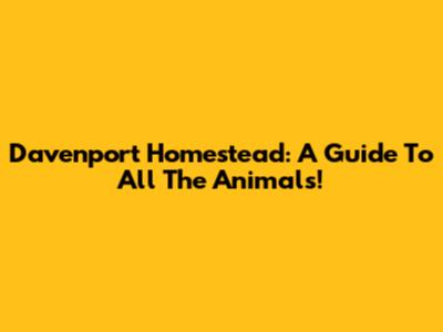Davenport Homestead: A Guide To All The Animals!