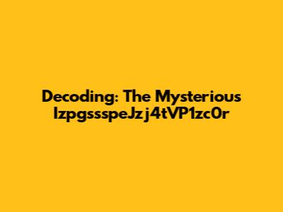 Decoding: The Mysterious IzpgssspeJzj4tVP1zc0r