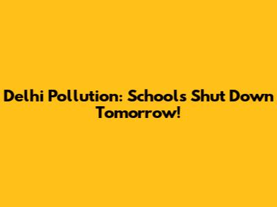 Delhi Pollution: Schools Shut Down Tomorrow!