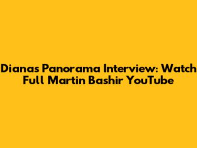 Diana's Panorama Interview: Watch Full Martin Bashir YouTube