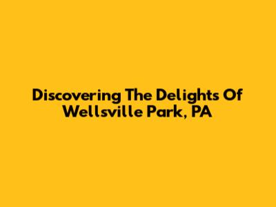 Discovering The Delights Of Wellsville Park, PA