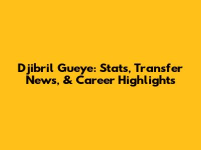 Djibril Gueye: Stats, Transfer News, & Career Highlights