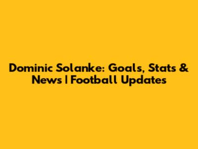 Dominic Solanke: Goals, Stats & News | Football Updates