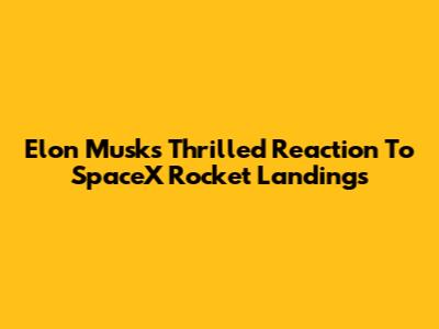 Elon Musk's Thrilled Reaction To SpaceX Rocket Landings