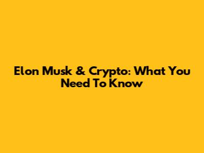 Elon Musk & Crypto: What You Need To Know