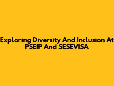 Exploring Diversity And Inclusion At PSEIP And SESEVISA