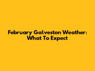 February Galveston Weather: What To Expect