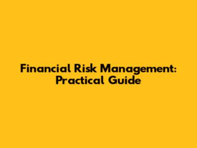Financial Risk Management: Practical Guide
