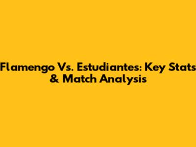 Flamengo Vs. Estudiantes: Key Stats & Match Analysis