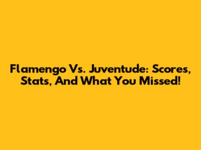 Flamengo Vs. Juventude: Scores, Stats, And What You Missed!