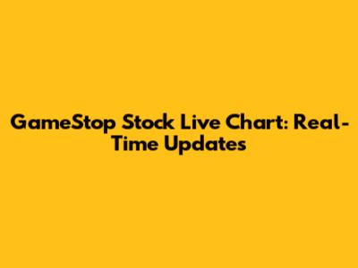 GameStop Stock Live Chart: Real-Time Updates