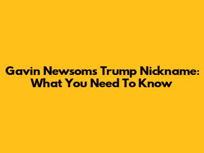 Gavin Newsom's Trump Nickname: What You Need To Know