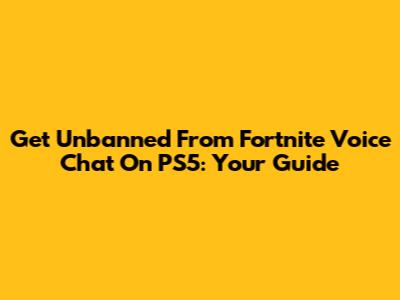 Get Unbanned From Fortnite Voice Chat On PS5: Your Guide