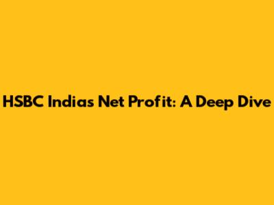 HSBC India's Net Profit: A Deep Dive