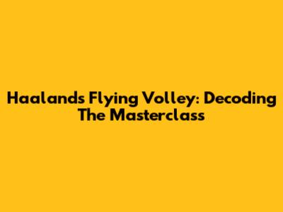 Haaland's Flying Volley: Decoding The Masterclass