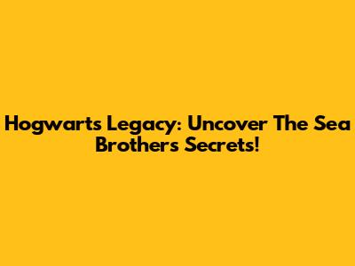 Hogwarts Legacy: Uncover The Sea Brothers' Secrets!